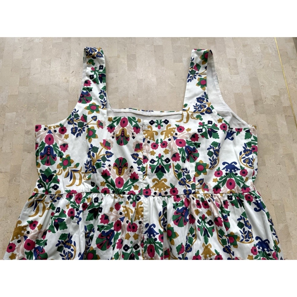 Boden NWT Scandi Folk Floral Cotton Fit and Flare Square Neck Dress Plus Size 20 - Picture 8 of 11